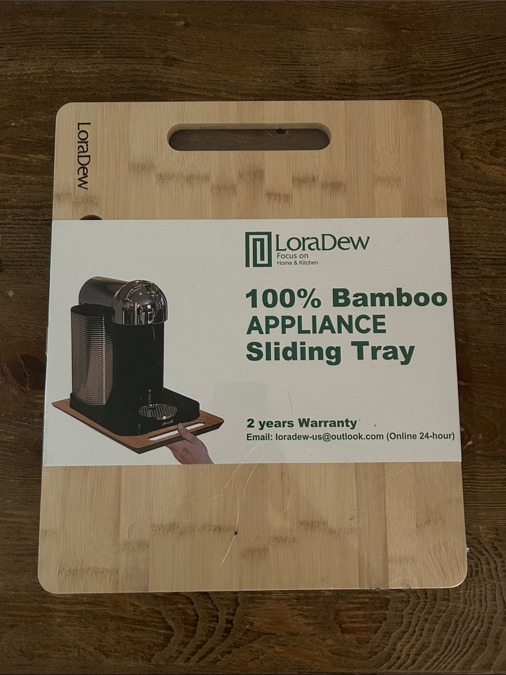 Bamboo Appliance Sliding Tray - Natural Bamboo